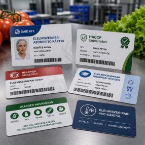 Élelmiszeripari PVC kártyák